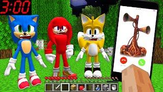 DONT CALL TO SIRENHEAD AT 300 AM in MINECRAFT PLAYGAME SONIC - Gameplay FNAF Knuckles ROBLOX