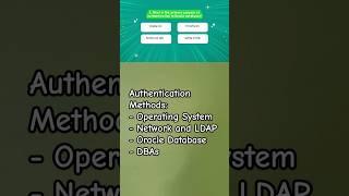 What is the Primary Purpose of Authentication in Oracle Databases Can You Answer?  #database #quiz