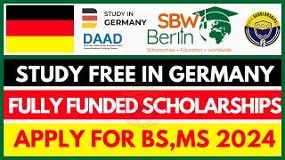 Fully Funded SBW Berlin Scholarships 2024-2025 for Undergraduate Masters Study Free in Germany DAAD