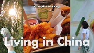 China Vlog  Shake Shack Mala Burger Chengdu Exclusive Fries & Shake Muji & iHerb Haul Leg Day