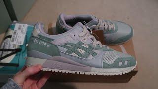 ASICS GEL-LYTE III OG LIGHT SAGESLATE GREY KODO PACK SNEAKER UNBOXING + NIKE TEE