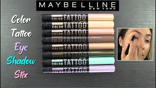 Maybelline Color Tattoo Eye Shadow Stix  SWATCHES & REVIEW