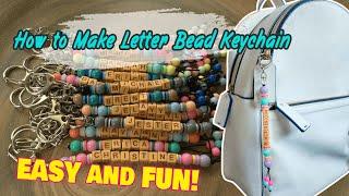 How To Make Letter Bead Keychain  DIY Tutorial  Personalized Name Keychain  Small Business