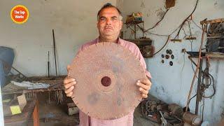 Amazing process of making chaff cutter from marble cutting blade by Old blacksmith  The top works