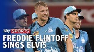 Freddie Flintoff does his Elvis Presley impression