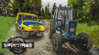 ПОЛИЦЕЙСКАЯ ПОГОНЯ ЗА ПЬЯНЫМ ТРАКТОРИСТОМ УАЗ ПРОТИВ ТРАКТОРА В SPINTIRES