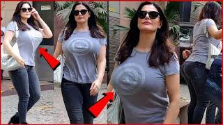 Zareen Khan Flaunnts Her Huge BOOmbastic Figur In Bodycon T-Shirt 