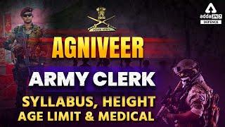 Agniveer Army Clerk  Syllabus Height Age Limit and Medical  Agniveer Army Notification 2022