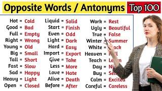 OPPOSITE WORDS in English  ANTONYMS WORDS in English  English Opposite Words