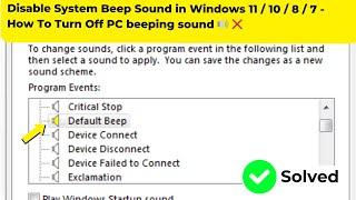 Disable System Beep Sound in Windows 11  10  8  7 - How To Turn Off PC beeping sound  