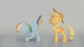 Rainbow Dash and Applejack Slapping Each Other