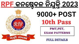 RPF New Vacancy 2023 OdishaRPF Constable Recruitment 2023 Full details