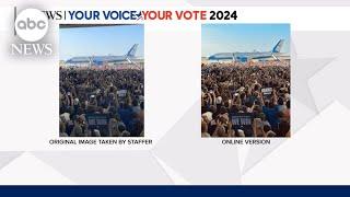 Trump falsely claims Harris campaign uses AI to generate crowd photos