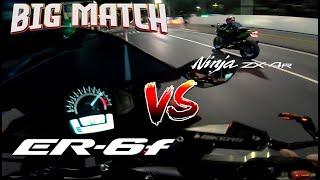 #dragrace #kawasaki #zx4rr #er6f Drag race kawasaki Ninja ZX4RR Vs ER6F Ninja 650