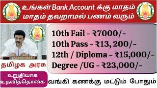 10th Pass மாத உதவி தொகை திட்டம்Tamilnadu Government Jobs 2024Job Vacancy 2024TNPSC UNLIMITED APP