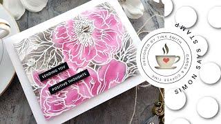 Coloring with INKS on VELLUM with the Simon Says Stamp Peony Background