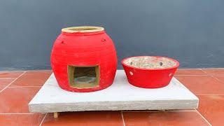 Unique idea from an old ceramic pot made into 2 stoves. Great idea for your kitchen.