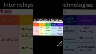 Internships at Noah Technologies #jobs #HRjobs #SEOjobs #internships #intern #SEO #HR