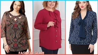 40 Years Above Womens Plus Size Casual Chiffon Blouse & Tunic Top ShirtsMothers Blusas Styles