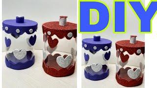 DIY ПОДАРОЧНАЯ  КОРОБКА ИЗ ПЛАСТИКОВОЙ БУТЫЛКИ КО ДНЮ СВЯТОГО ВАЛЕНТИНА  ПОДЕЛКА СВОИМИ РУКАМИ