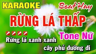 Karaoke Rừng Lá Thấp Beat Hay Tone Nữ Nhạc Sống  Hoài Phong