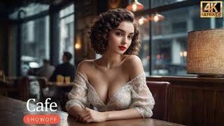 Ai Lookbook 4k  Stunning and Relaxing in the cafe