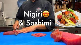 How to Cut Tuna for Nigiri & Sashimi  3 way to Slice Tuna for Sushi & Sashimi with SMS