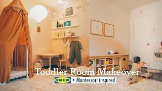 Toddler Room Makeover with IKEA DIY hacks Montessori-inspired Baby Girl BedroomPlayroom