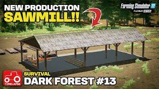 BUILDING A PRODUCTION SAWMILL Dark Forest Survival FS22 Timelapse # 13