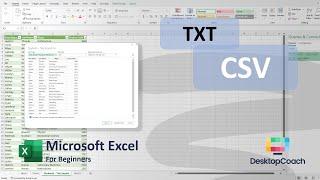 Excel for Beginners 2 - Tab delimited txt and CSV