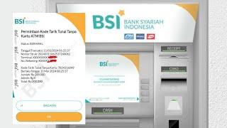 Tes tarik tunai tanpa kartu di atm Bank BSI melalui BSI Mobile