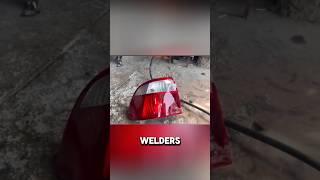 This welder repaired a damaged car tail light.