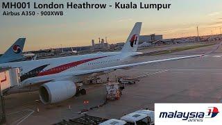 Malaysia Airlines A350  London Heathrow - Kuala Lumpur  Airbus A350 - 900XWB TRIP REPORT Economy