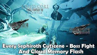 Final Fantasy 7 ReunionRemakeRebirth - Every Sephiroth CutsceneBoss Fight + Cloud Memory Flash