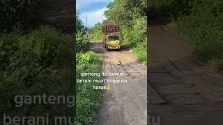 Truk muat sawit di kalimantan  Truck loading palm oil in Kalimantan