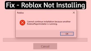 Fix  Cannot continue installation because another roblox player installer is running  in windows