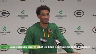 Jordan Love gets candid on what it was like waiting behind Aaron Rodgers for three years