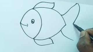 how to draw fish drawing easy step by step@aaravdrawingcreative1112