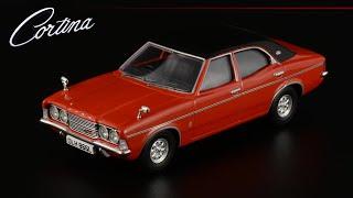 Fiery red seventies Ford Cortina Mk III 1.6 GXL Flame Red • Vanguards • Models 143 scale