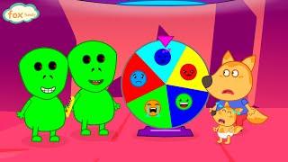 Baby Chris Pretend Play Kids Story about Aliens Green Friends with the Wheel of Fortune