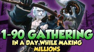 FFXIV Level your Gatherer in ONE DAY & Make GIL - 1-90 Endwalker DOL Guide 6.05