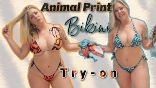 BIKINI TRY ON  ANIMAL PRINT