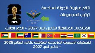 المنتخبات المتأهلة لكاس اسيا 2027 والدور الثالث من تصفيات كاس العالم 2026 اسيا + ترتيب المجموعات