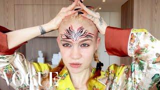 Grimes’s Pregnancy Skincare & Psychedelic Makeup Routine  Beauty Secrets  Vogue