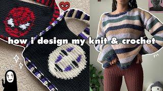 How I design for crochet & knit designs measurements graphs  ‧͙*̩̩͙ ͙͛ ˚₊⋆