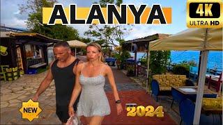 Alanya Street Tour  Alanya City Center  Alanya Beach  Alanya Antalya Walking Tour  Alanya 4K 60F