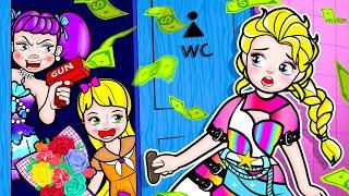 paper doll Poor Rapunzel and Rich Elsa Frozen Talent  LOL Surprise DIYs