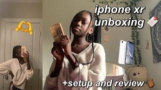 Black iPhone XR unboxing and setup + accessories and review 