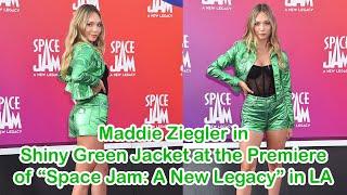 Maddie Ziegler in Shiny Green Jacket at the Premiere of “Space Jam A New Legacy” in LA