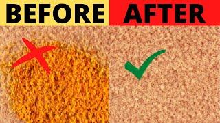 Correct way to get rid of Turmeric staining from Carpet